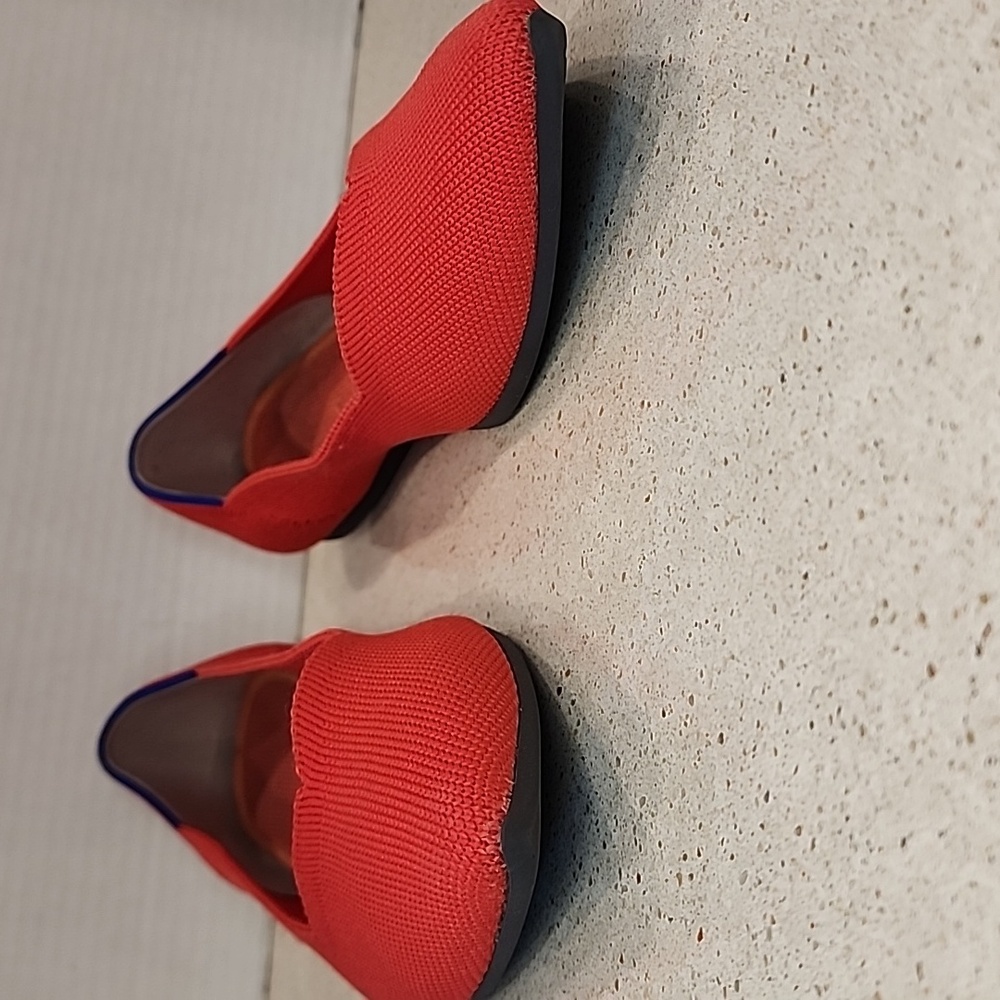 Rothy’s The Point Flats Red Knit Size 9 Women’s Original Point Washable Comfort - Picture 2 of 9
